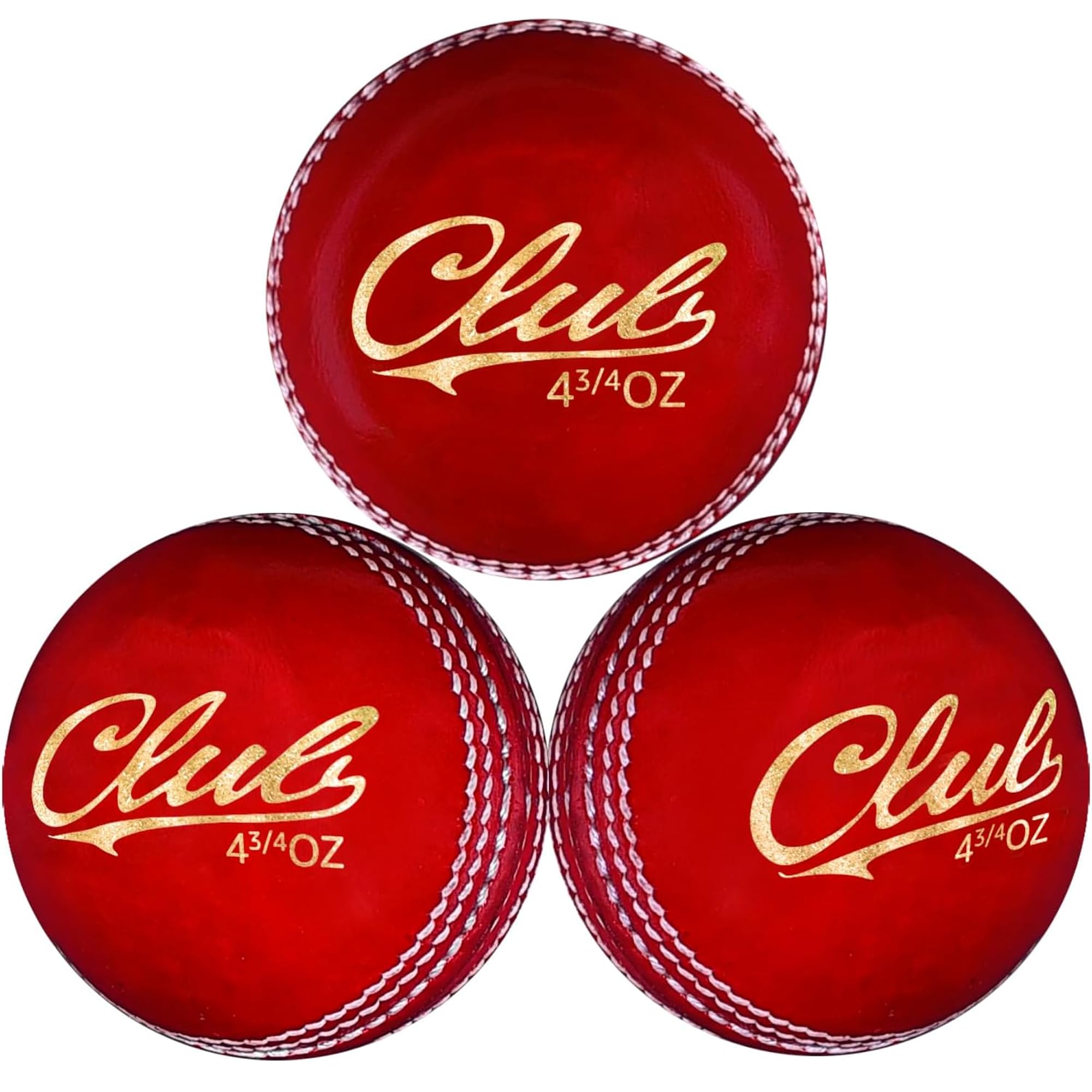 ND Sports Premium Leather Cricket Ball for Youth – Perfect for Training, Practice & Matches – Available in Packs of 1, 3, and 6 (Pack of 3, Red)