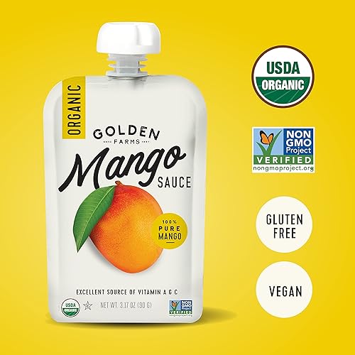Miniatura 3 de Golden Farms Bolsas de mango, aperitivos saludables de un solo ingrediente (paquete de 12), fruta 100% pura, sin azúcar añadida, vegano, sin gluten,