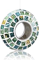 Vista 14 de Yinns Comederos de vidrio para pájaros colgantes en el exterior, comedero para pájaros con forma redonda solar para decoración de jardín de patio