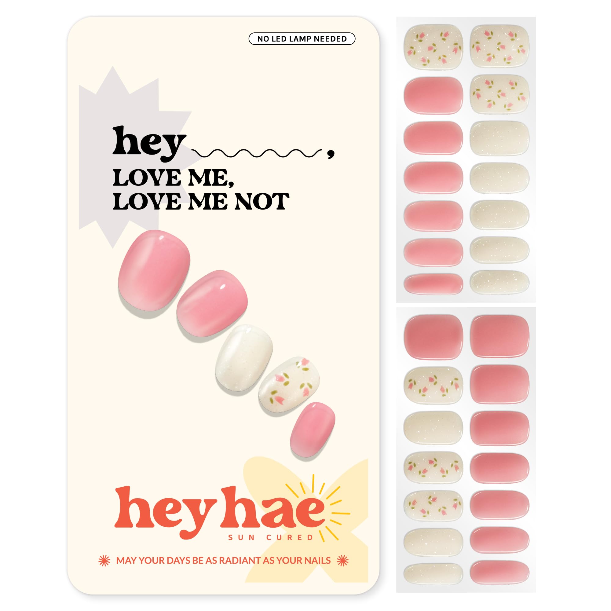Heyhae Semi Cured Gel Nail Strips - Hey, Love Me, Love Me Not