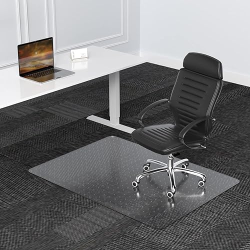Miniatura 9 de Tapete para silla de oficina para suelos alfombrados de pelo bajo, 30 x 48 pulgadas, tapete transparente para silla de hogar y oficina, tapete con
