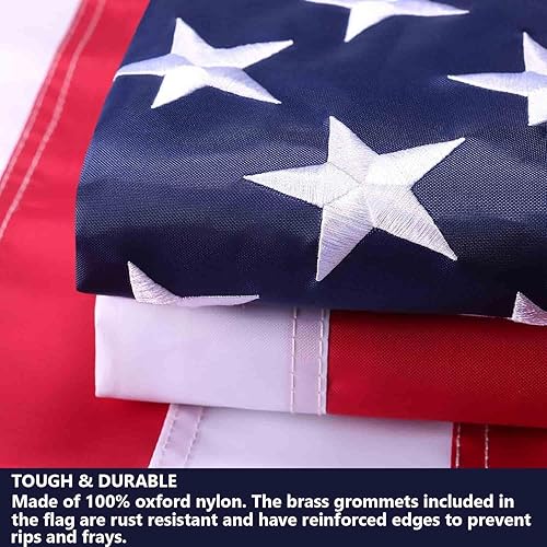 Miniatura 4 de Bandera estadounidense de 3 x 5 pies  Banderas pesadas de Estados Unidos para interiores y exteriores  estrellas bordadas, rayas cosidas, ojales de
