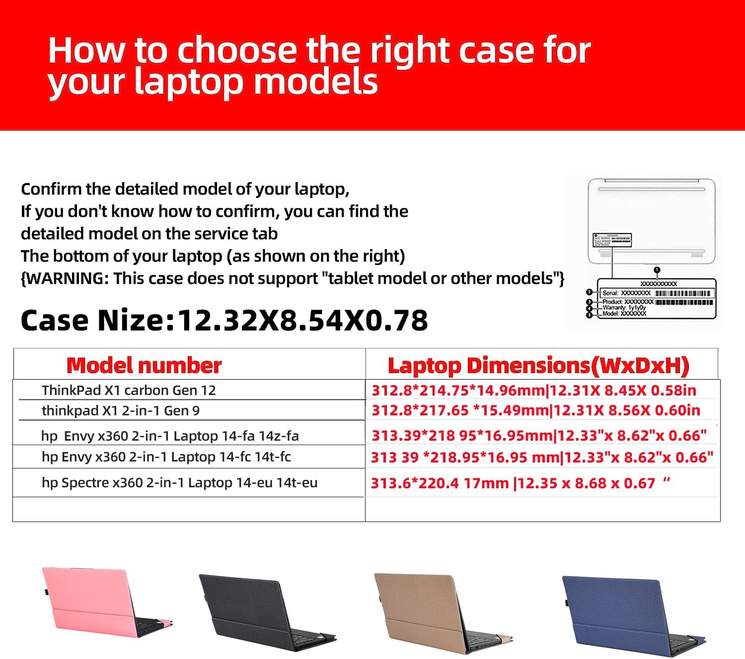 Laptop Cover for Lenovo ThinkPad X1 Carbon Gen 12| X1 2-in-1 Gen 9| HP Envy X360 14-FA 14z-FA |14-fc 14t-fc |Spectre x360 2-in-1 14-EU 14t-EU All-Inclusive 14" PU Leather Inner Pocket Cover (Black)