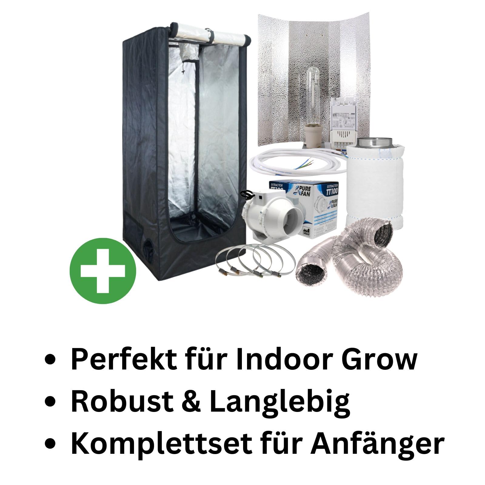 Weedness Grow-Box Komplett Set 600 Watt Basic Anbau – 120x120x200 Homebox Grow-Set Zuchtzelt Growschrank Growzelt