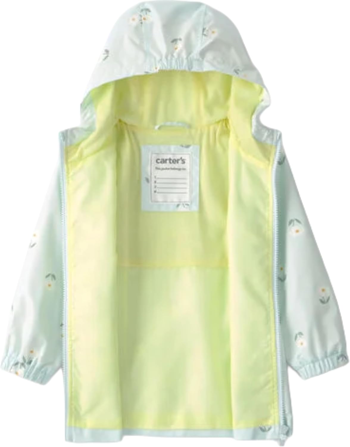 Carter's Toddler & Little Girls' Midweight Fleece Lined Hooded Raincoat Rain Jacket