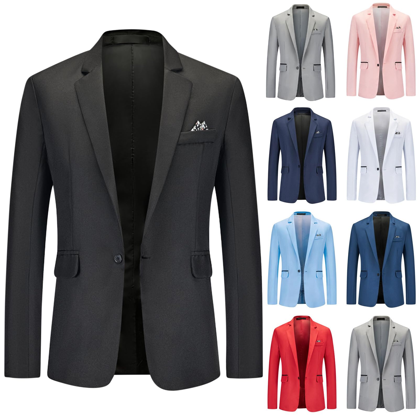 GENERICBlazer for Men 2024 Summer Fall Casual Suit Jacket Regular Fit Lapel Business Daily Lightweight Sport Coats Blazers