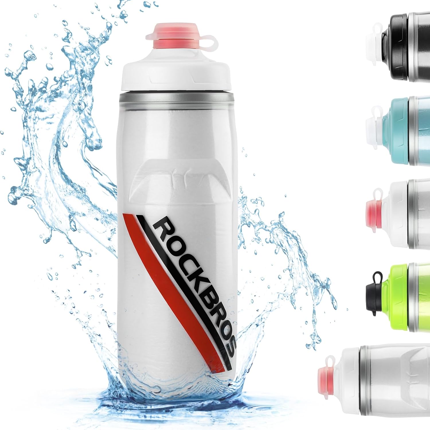 ROCKBROS Insulated Bike Water Bottles Keep Water Cool, Leak