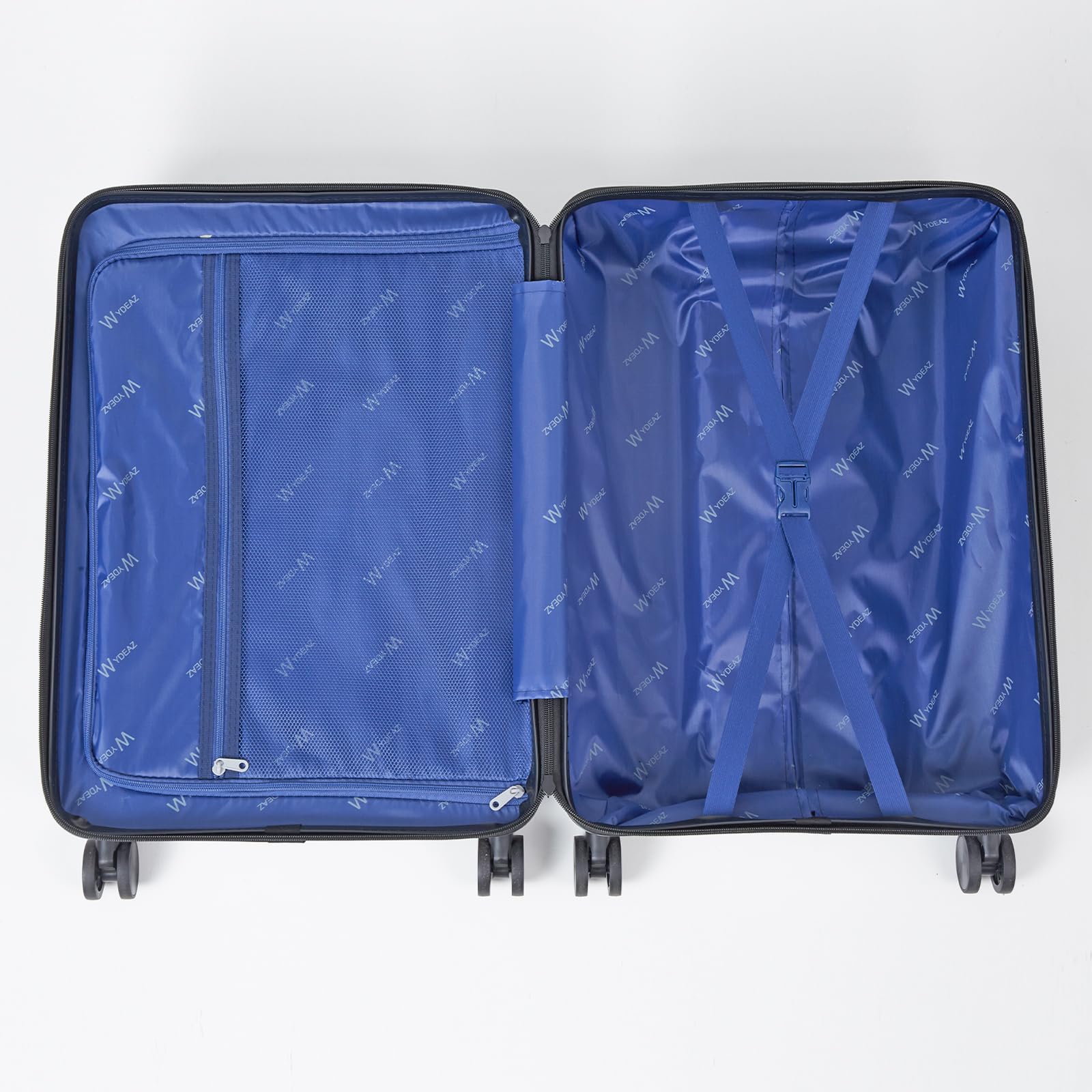 Maleta Cabina 55x38x23 cm Equipaje de Mano Rígido con Portavasos y Soporte para Móvil, Trolley de Viaje con 4 Ruedas Desmontables, Gancho para Bolsas y Doble Cerradura