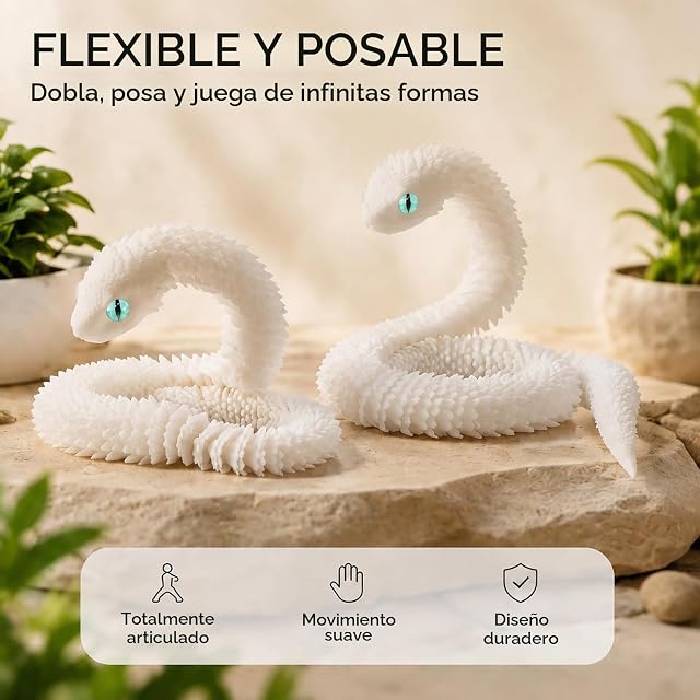 Foto 2 de 8 de YDYSAA 2 Piezas 3D Printing Juguetes De Serpiente 30 Cm Juguetes De Bisagra Serpiente Flexible 3D Impreso…