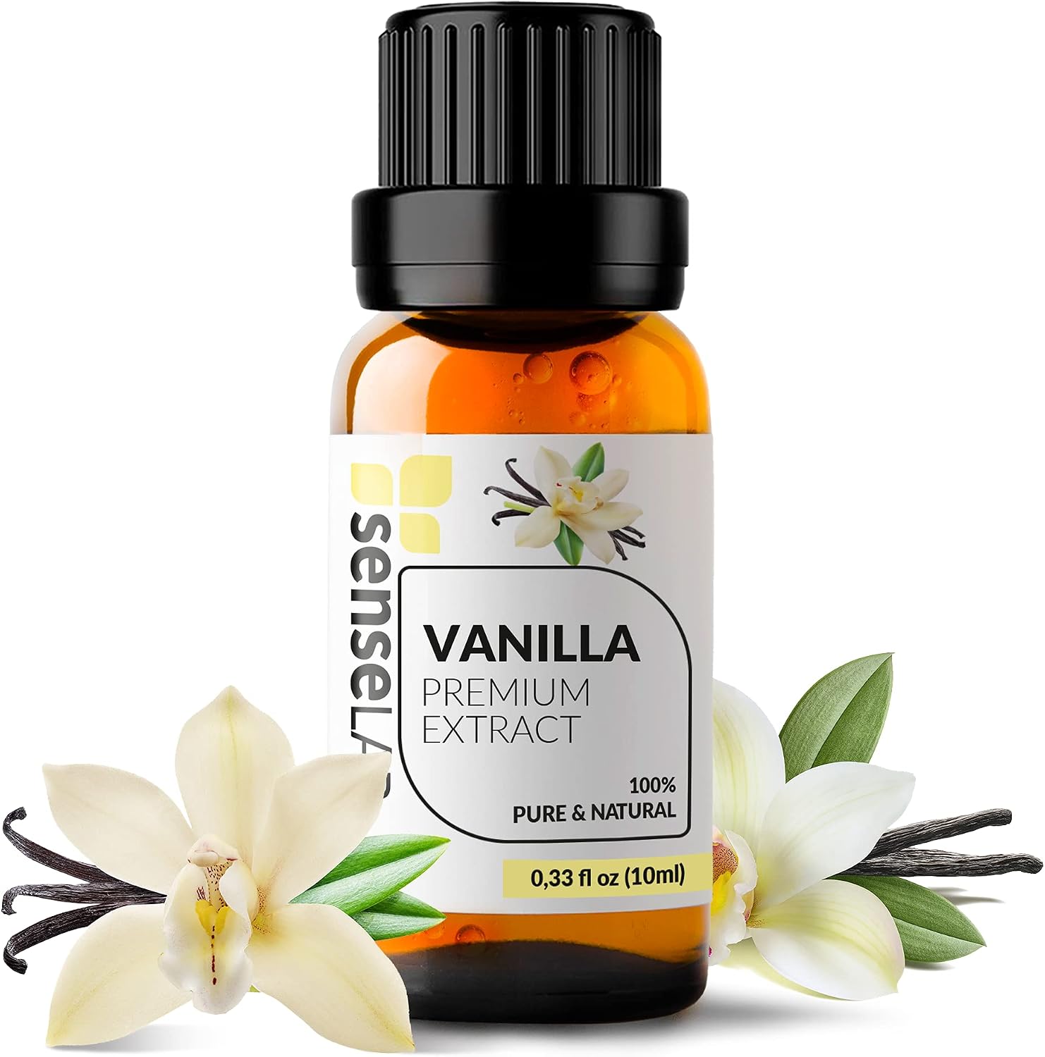 SenseLAB Vanilla Oleoresin Essential Oil, 100% Pure Extract Vanilla Oil Therapeutic Grade Essential Oils