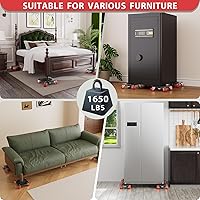 Vista 6 de ONEON - Furniture Mover Ultra, movedor de muebles con 8 ruedas, para mover objetos pesados, plataforma de perfil bajo con ruedas dobles, paneles