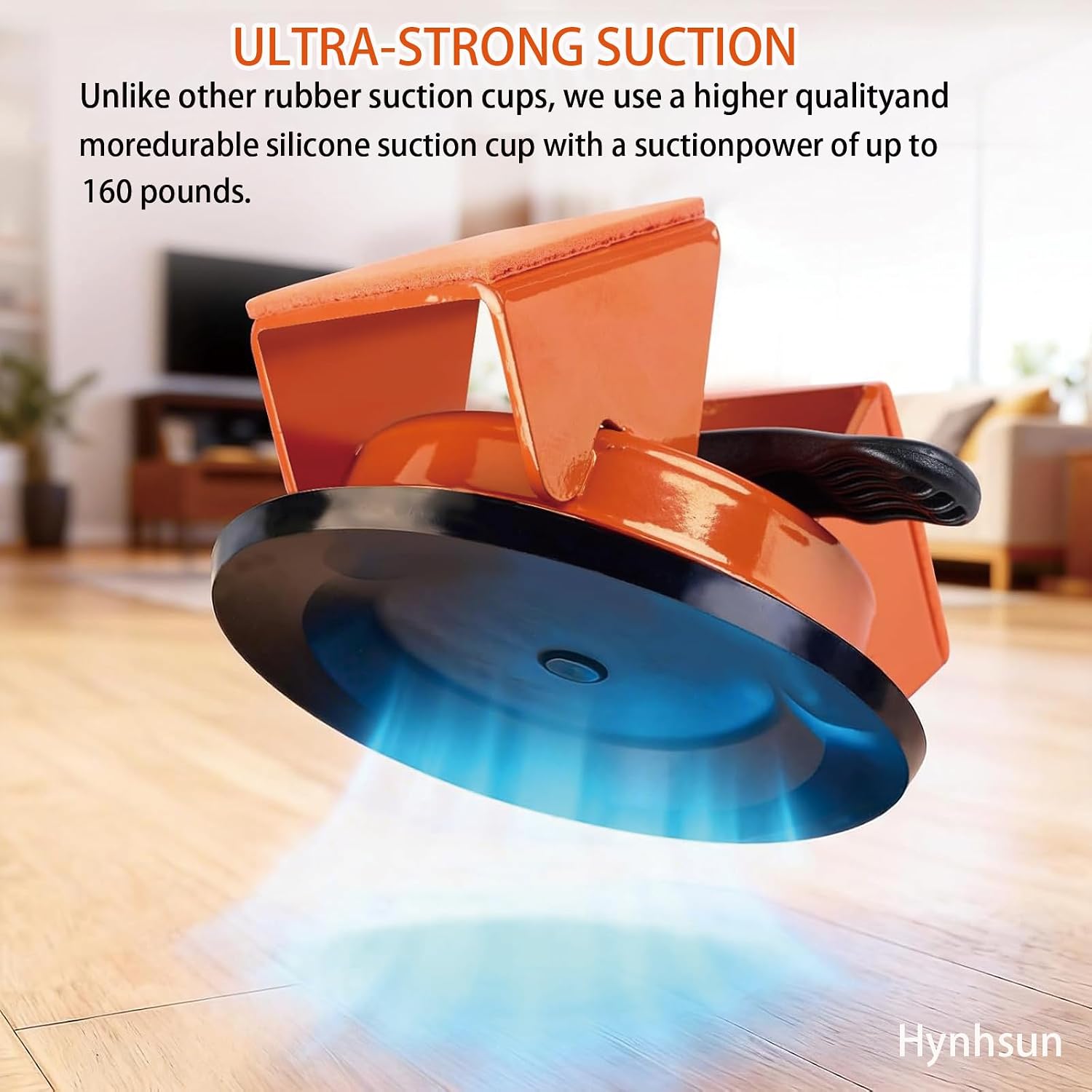 Heavy Duty Floor Gap Fixer Tool, Heavy Suction Cup Plank Grabber with Nano Gel Adhesive Pad for Laminate, Vinyl, Wood & Tile Flooring,Laminate Plank Gap Repair Tool(Orange)