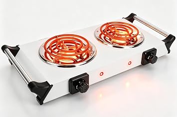 Electric Burner, Electric Hot Plate for Cooking Portable Cooking Stove, Countertop Burner Cooktop for Kitchen, Dorm, Temperature Control, Easy to Clean, Black