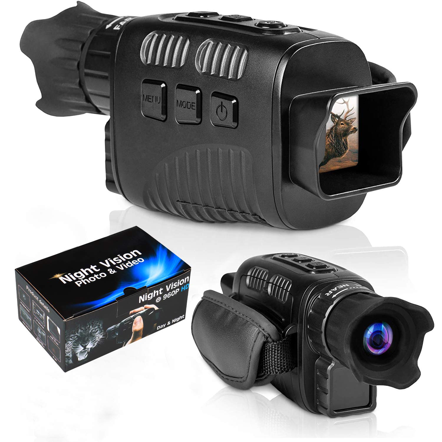 CANIS LATRANS Digital Night Vision Monoculars IR Night Vision Goggles Infrared Digital Camera with 1.5” TFT LCD,3W, 850nm IR LEDs for Outdoor/Surveillance/Bird Watching