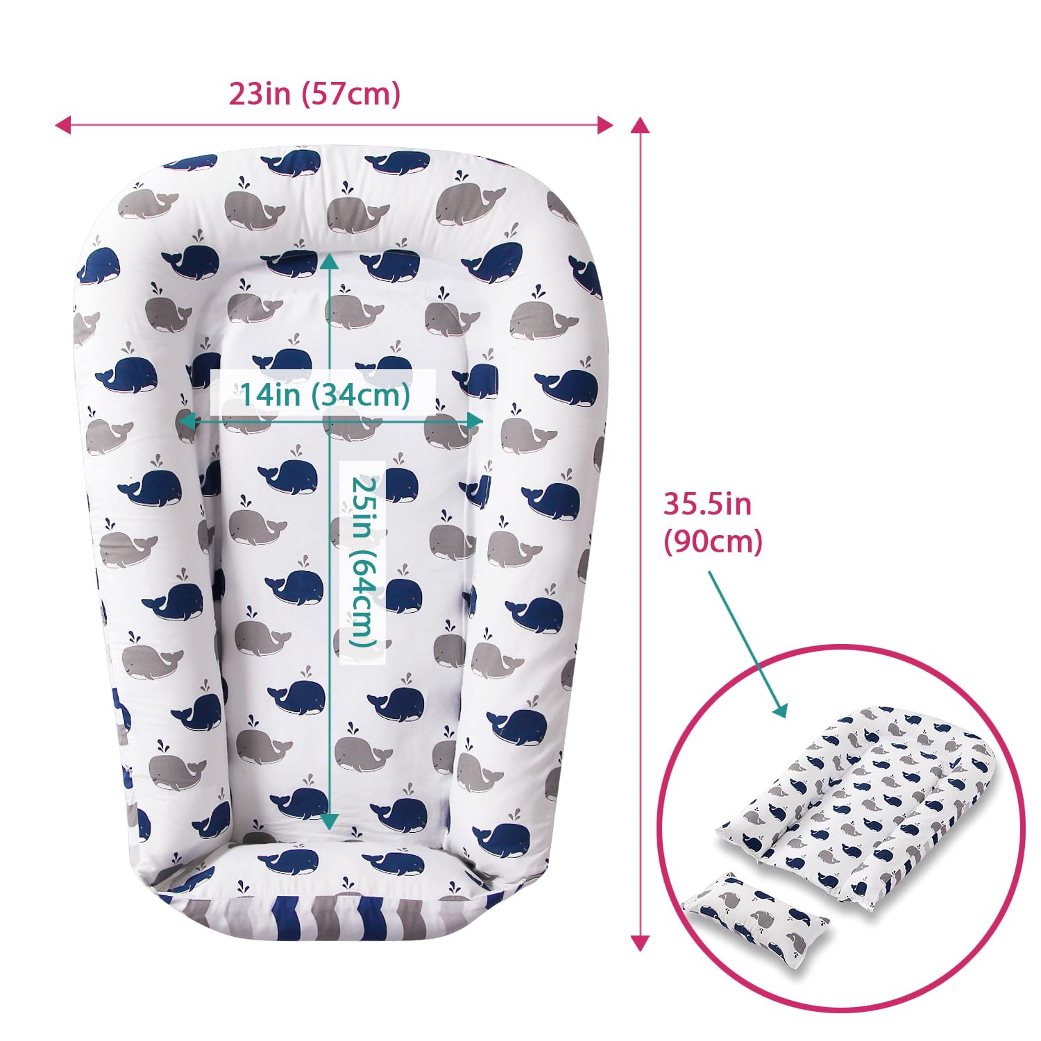 Little Grape Land Baby Nest for Newborn 100% Cotton Breathable Baby Pod - Image 3