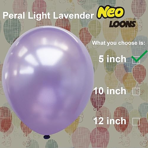 Miniatura 2 de 100 globos de látex de 5 pulgadas color lavanda claro perla de alta calidad, ideales para niños, cumpleaños de adultos, bodas, recepciones, baby