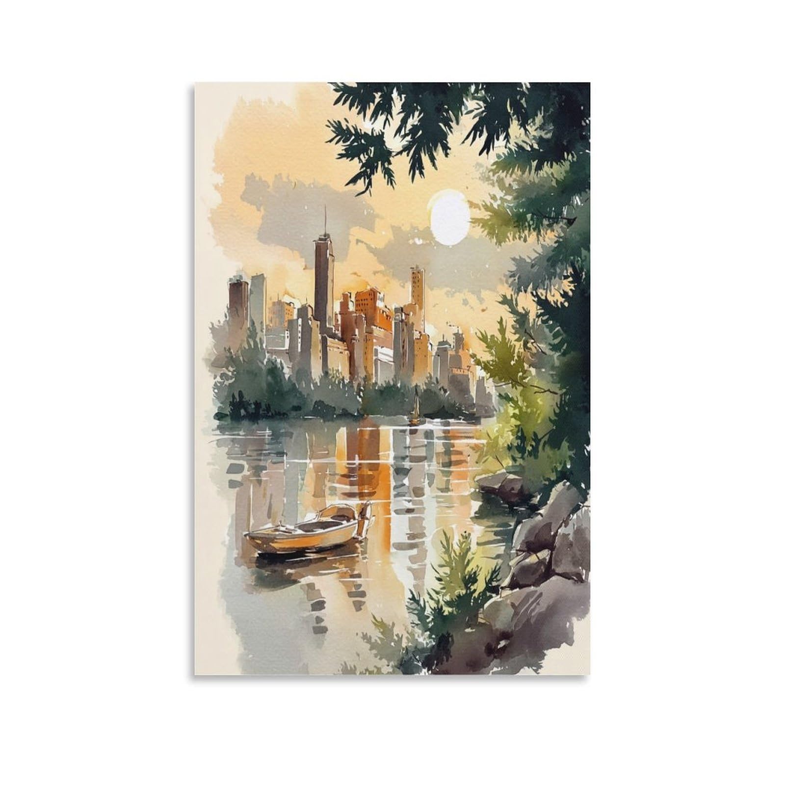 XWYMXZ Minnesota Watercolor 20x30inch(50x75cm) Vintage Travel Poster Watercolor Canvas Art