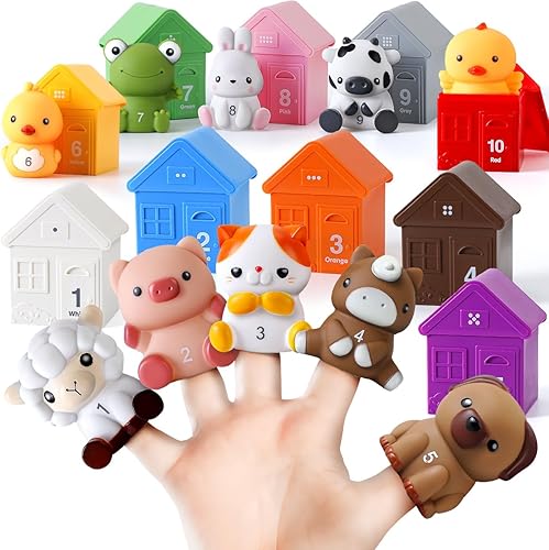 HahaGift Juguetes de aprendizaje para niños de 1 año, juguetes para niños y niñas de 1 a 2 años, 20 juguetes Montessori de animales de granja para