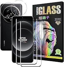 Compatible Xiaomi 14 Ultra Glass Film [Set of 2 + 2 - Japanese Asahi Glass] xiaomi14ultra Glass Film 2 + Lens Protective Film, 14 Ultra LCD Protective Film, Tempered Glass [9H Hardness, Shockproof