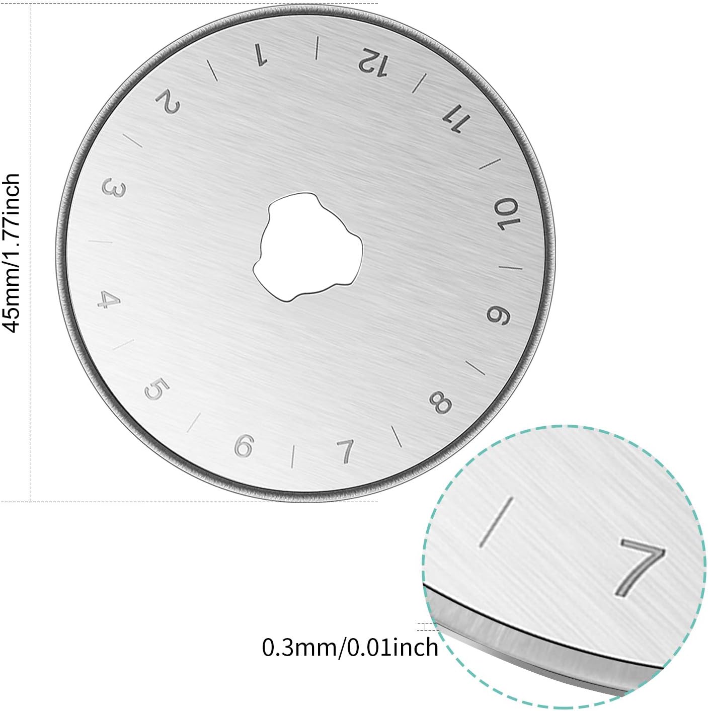 Mudder 45mm Rotary Cutter Blades 30 Pack Replacement Rotary Blade Compatible with Olfa Compatible with Fiskars for Arts Crafts Quilting Scrapbooking Sewing, Sharp and Durable