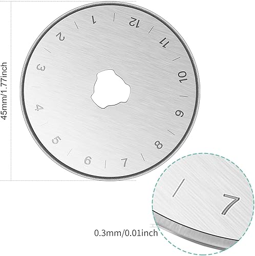 Miniatura 2 de Mudder Cuchillas de corte rotativas de 1.77 pulgadas, paquete de 30 cuchillas giratorias de repuesto compatibles con Olfa, compatibles con Fiskars