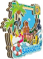 Vista 2 de Imán de madera para nevera de Sarasota, Florida, Estados Unidos, 3D, monumentos, viajes, coleccionables, recuerdos, decoración hecha a mano -2668