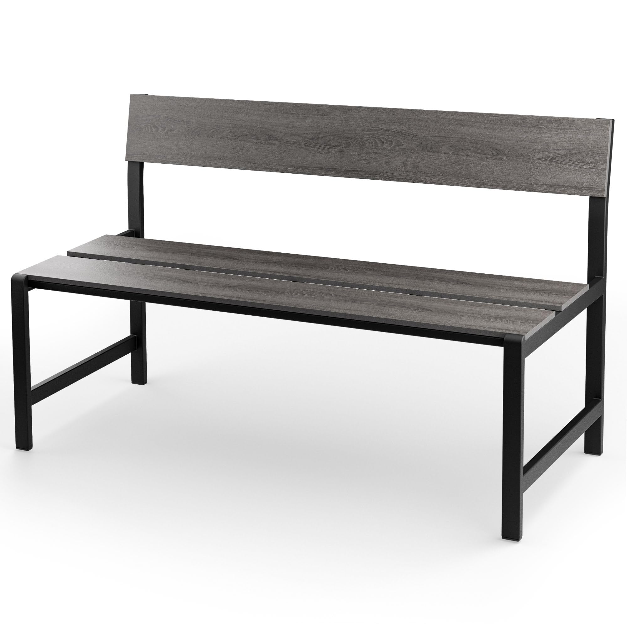 di volio Gartenbank Itri 130 cm aus Kunstholz und Stahl wetterfest Outdoor | Bis 240 kg belastbar, verzinkter Stahlrahmen, Holzoptik, UV-beständig, korrosionsbeständig, pflegeleicht, Balkon, Terrasse