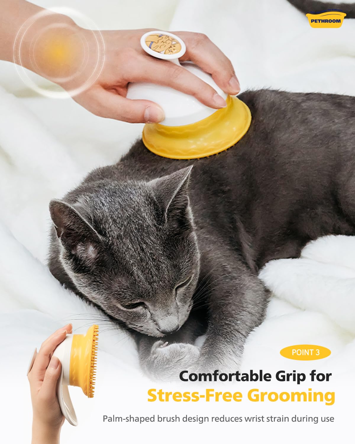 [PETHROOM] Cepillo curativo | Herramienta de aseo de silicona calmante | Cepillos suaves para gatos | Desenredante suave para perros