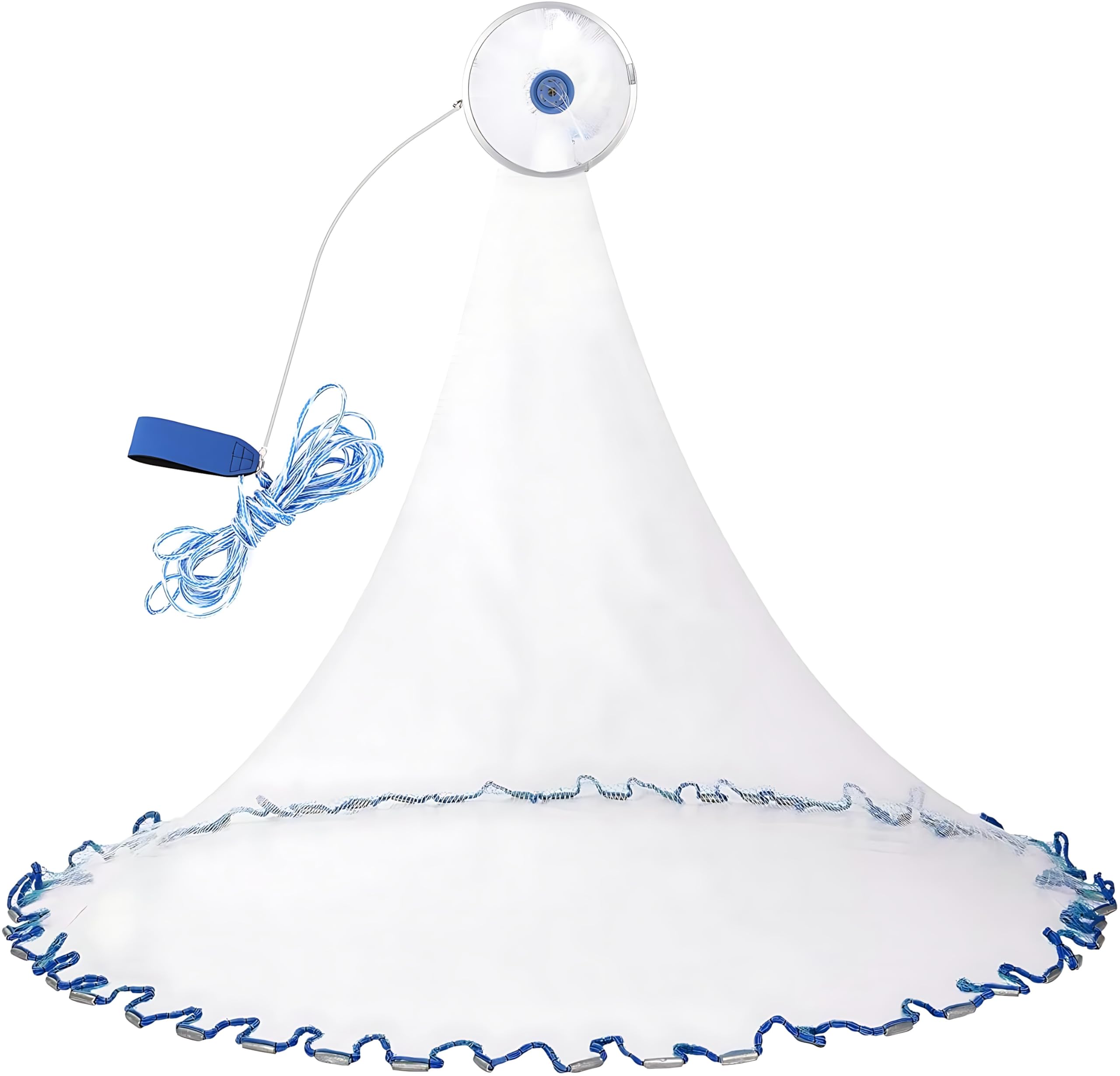 Rete Da Pesca Rete Da Lancio Per Pesca Diametro 2,4m Con Maglia 0,5 Dita e Corda Rinforzata 8m, Rete Da Pesca Monofilamento In Nylon Da Esterno Resistente Per Acqua Dolce e Salata