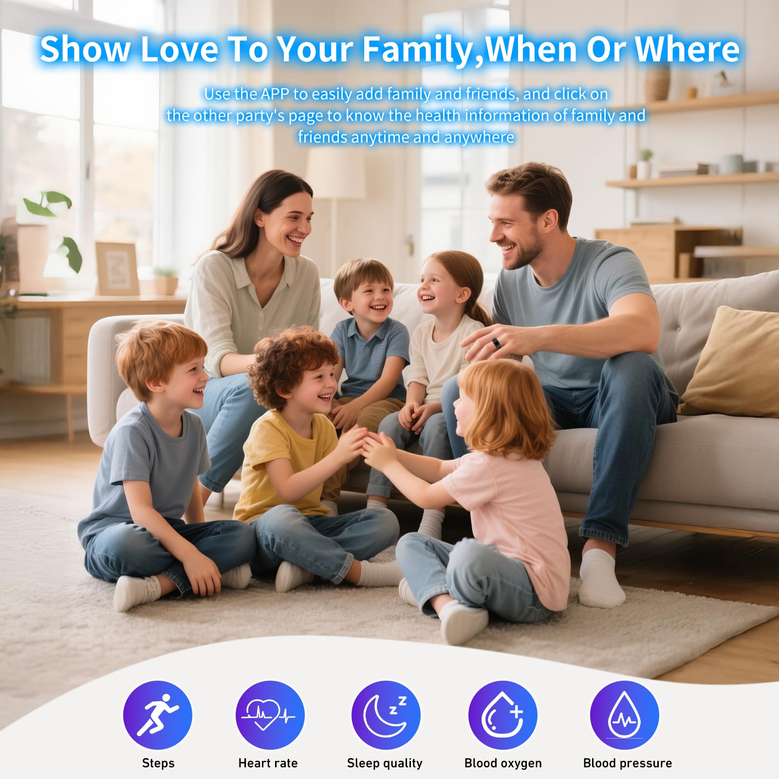 Smart Ring Health Tracker for Women Men with Fitness Tracker/Sleep Monitoring/Heart Rate/Blood Oxygen/Blood Pressure/Air Gestures /IP68 Waterproof, No Subscription Required, Charging Case (Black, 10#)