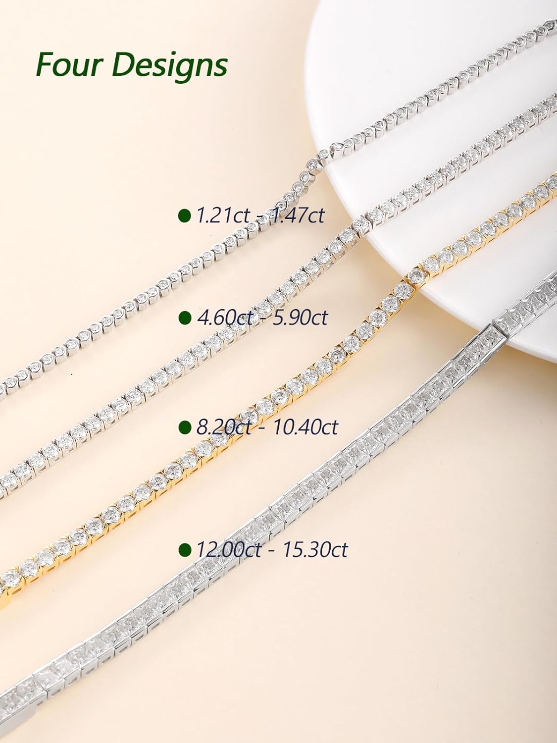 CYW D Color VVS1 Clarity Moissanite Tennis Bracelet for Women, Really Authentic Solid 925 Sterling Silver, 5.5-7.5inch (14-19cm), Birthday Anniversary Valentines Mothers Day Ideal Gift for Her - Image 8