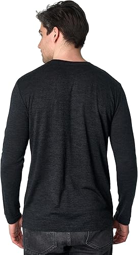 Miniatura 2 de Capa base de lana merino para hombre, 100% lana merina, ropa interior térmica de manga larga para senderismo, caza