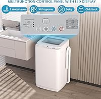 Vista 2 de Zynkez Lavadora portátil de 14 libras, lavadora portátil totalmente automática con 10 programas, 3 niveles de agua, bomba de drenaje, lavadora Samll