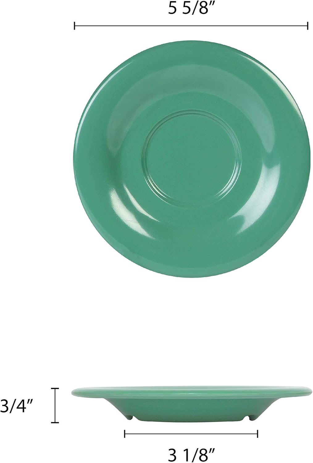 Color green melamine dinnerware collection 5.5 inch saucer, comes in dozen