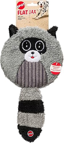 SPOT Flat Jax - Juguete para perros y cachorros con chirriador duradero de tamaño jumbo que mantiene el chirrido incluso si se perfora, ideal para