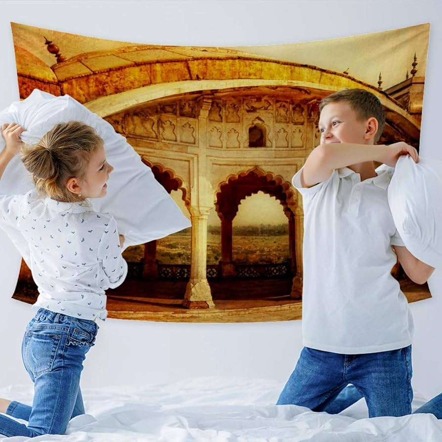 Amazon.co.jp: 寝室用壁掛けタペストリー、古代インドの建築