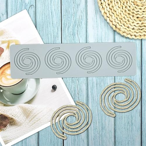 Miniatura 2 de Molde de patrón geométrico, molde en espiral hueco 3D de silicona para fondant para decoración de pasteles, cupcakes, alimentos (F_12 x 3.28 x 0.08