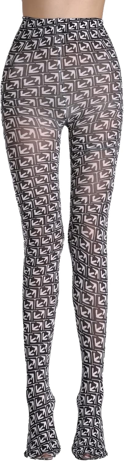 Sahabowi Women Tights, Opaque High Waist Pantyhose, Vintage Control Top Stockings