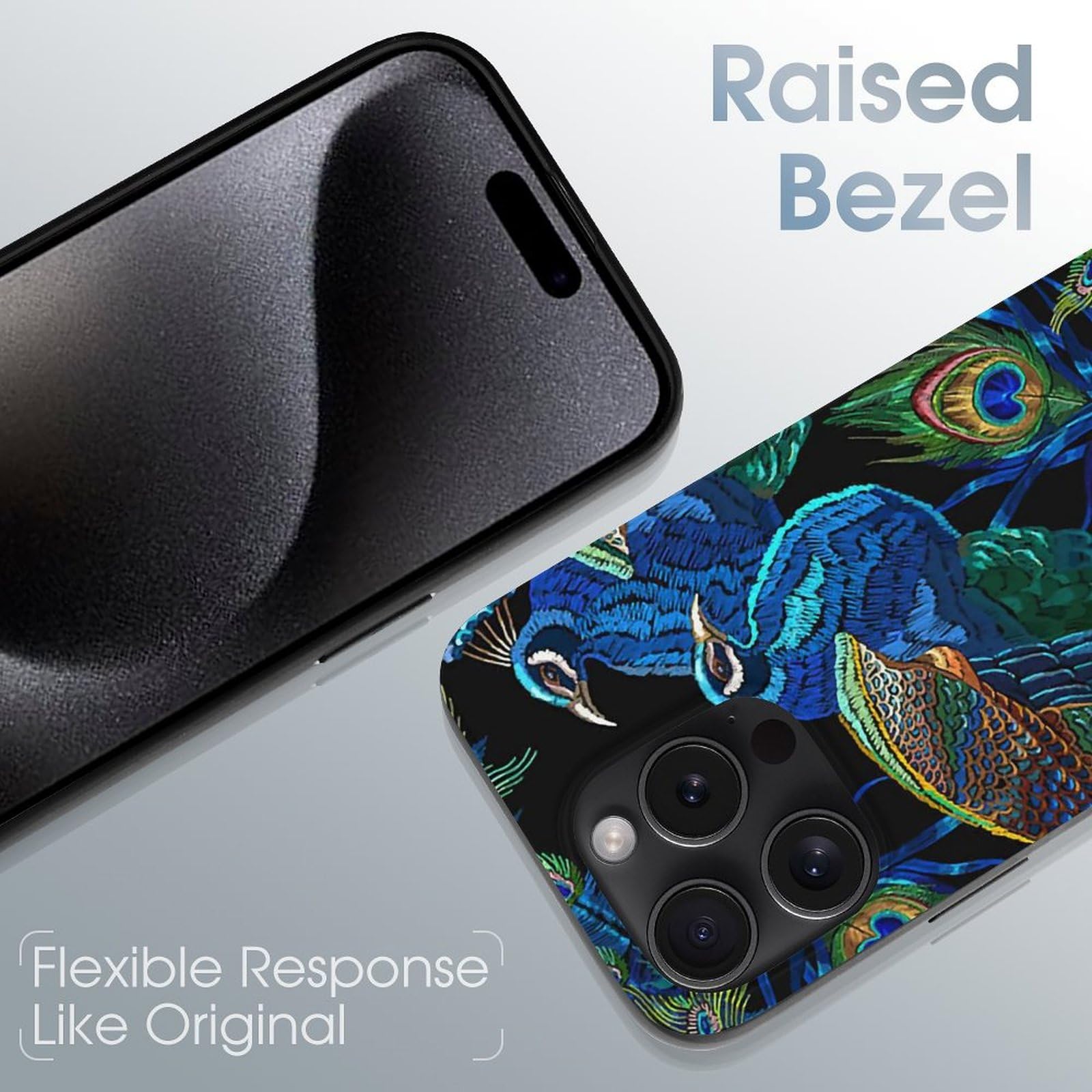 Amazon.co.jp: iphone 15 ケース 孔雀 深い青緑 スマホケース