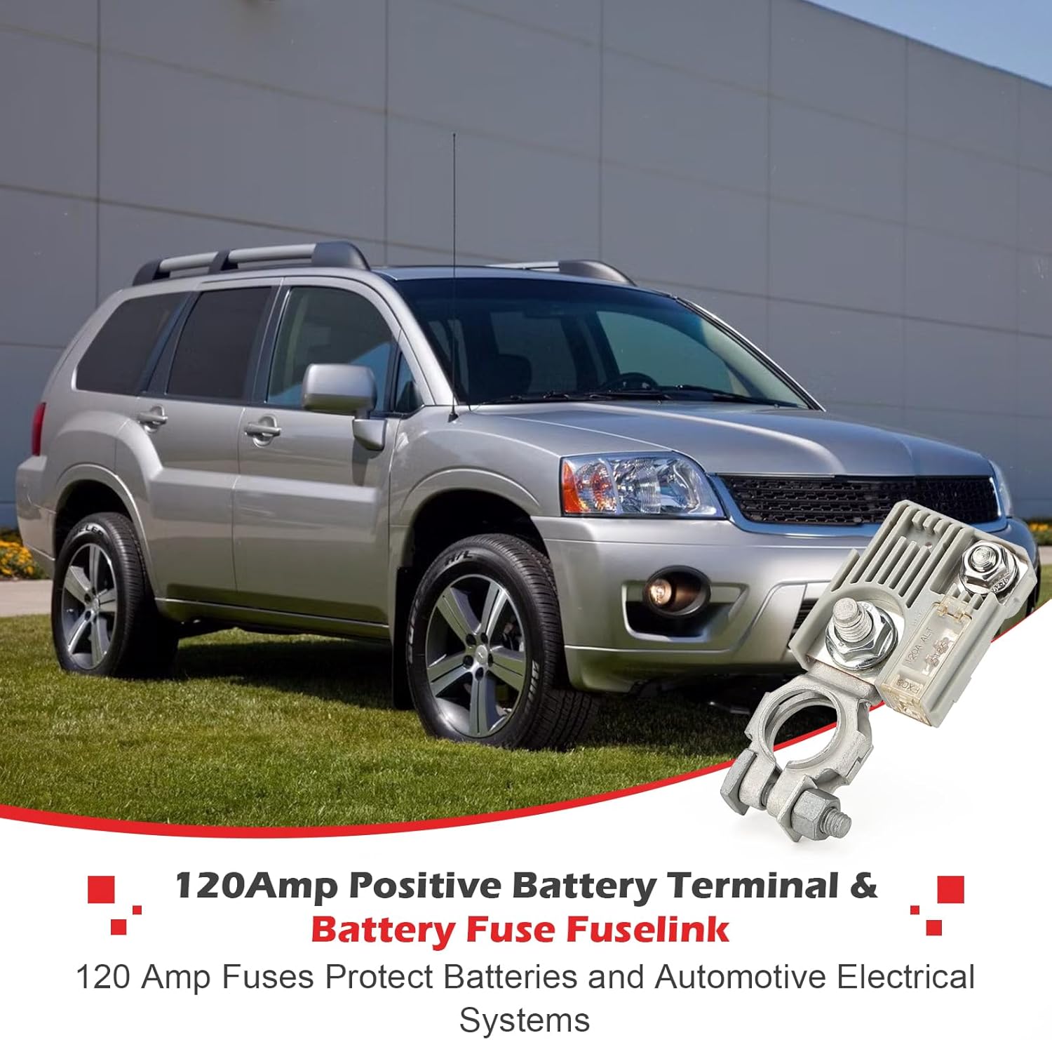 MN164188 3673966J00 120Amp Positive Battery Terminal & Battery Fuse Fuselink Compatible with Mitsubishi Chrysler Suzuki OE# MU001365 MK413790 (3673966J00, 1PCS)