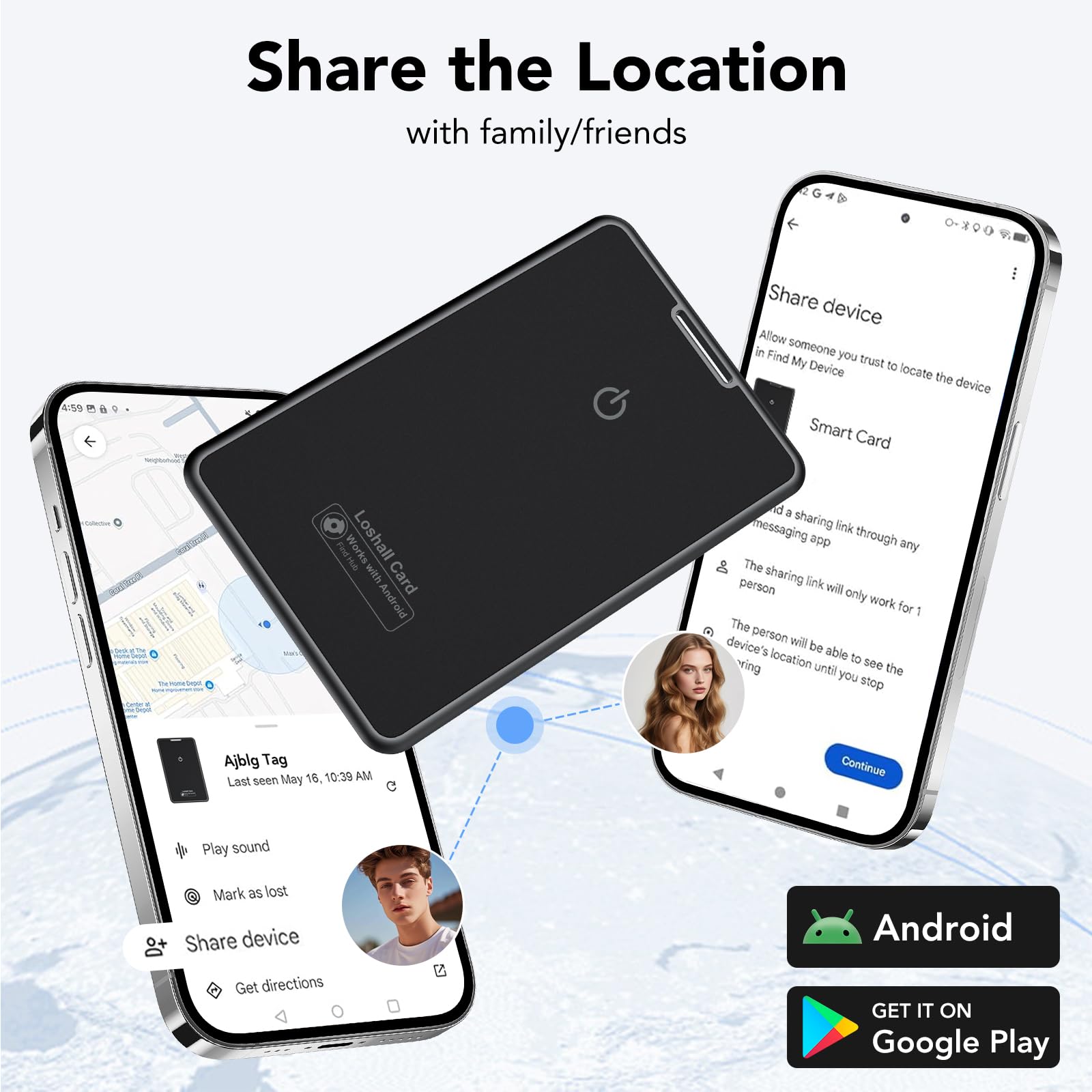 2 Pack Wallet Tracker Card for Android Bluetooth Tracker Work with Google Find Hub(Android Only), IP68 Waterproof, Item Finder for Bags, Keys, Passport — view 5