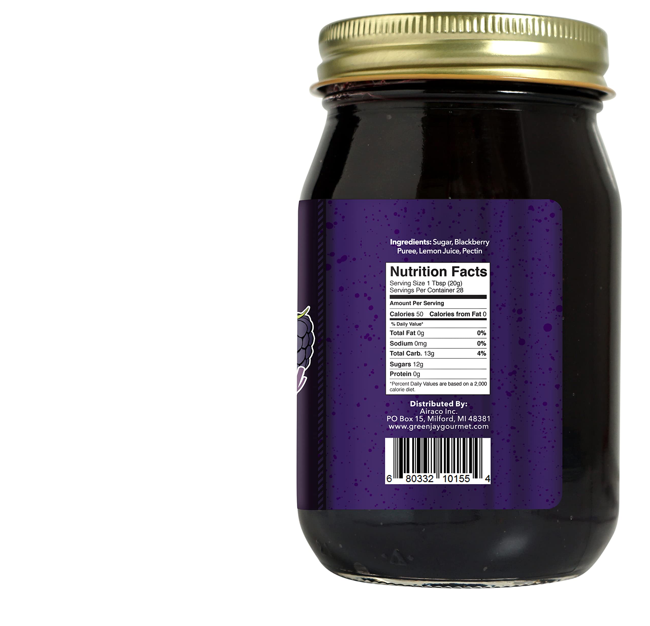 Amazon.com: Green Jay Gourmet Seedless Blackberry Jam - All