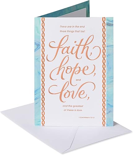Tarjeta de condolencia religiosa de American Greetings (Fe, Esperanza y Amor)