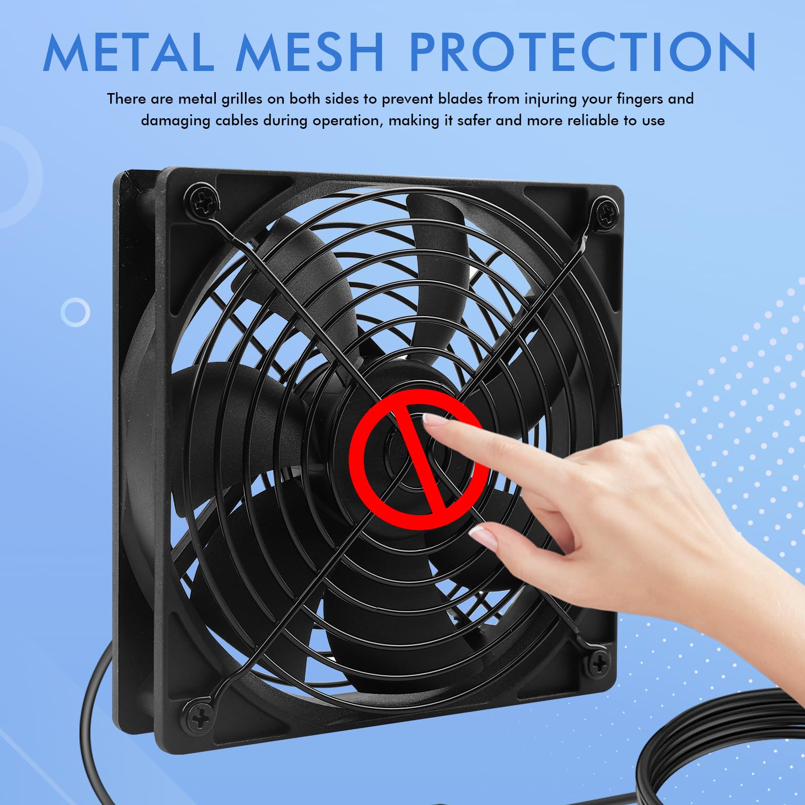 Ventilatore da 120 mm con controllo della velocità 220 V, ventola di raffreddamento con regolatore di temperatura digitale, 10 velocità regolabili, ventola di scarico silenziosa per