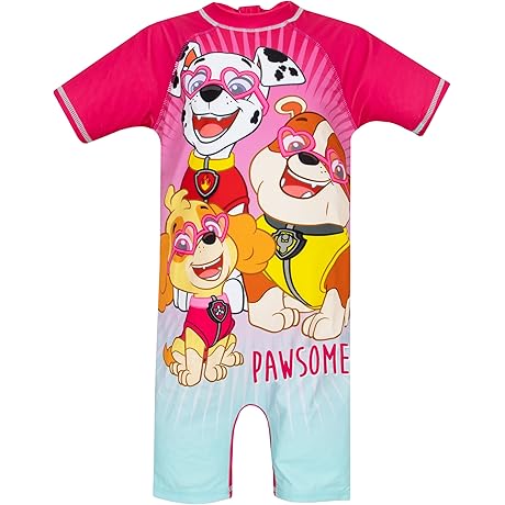 Girls Paw Patrol Bathing Suit One Piece Rash Guard Swimsuit