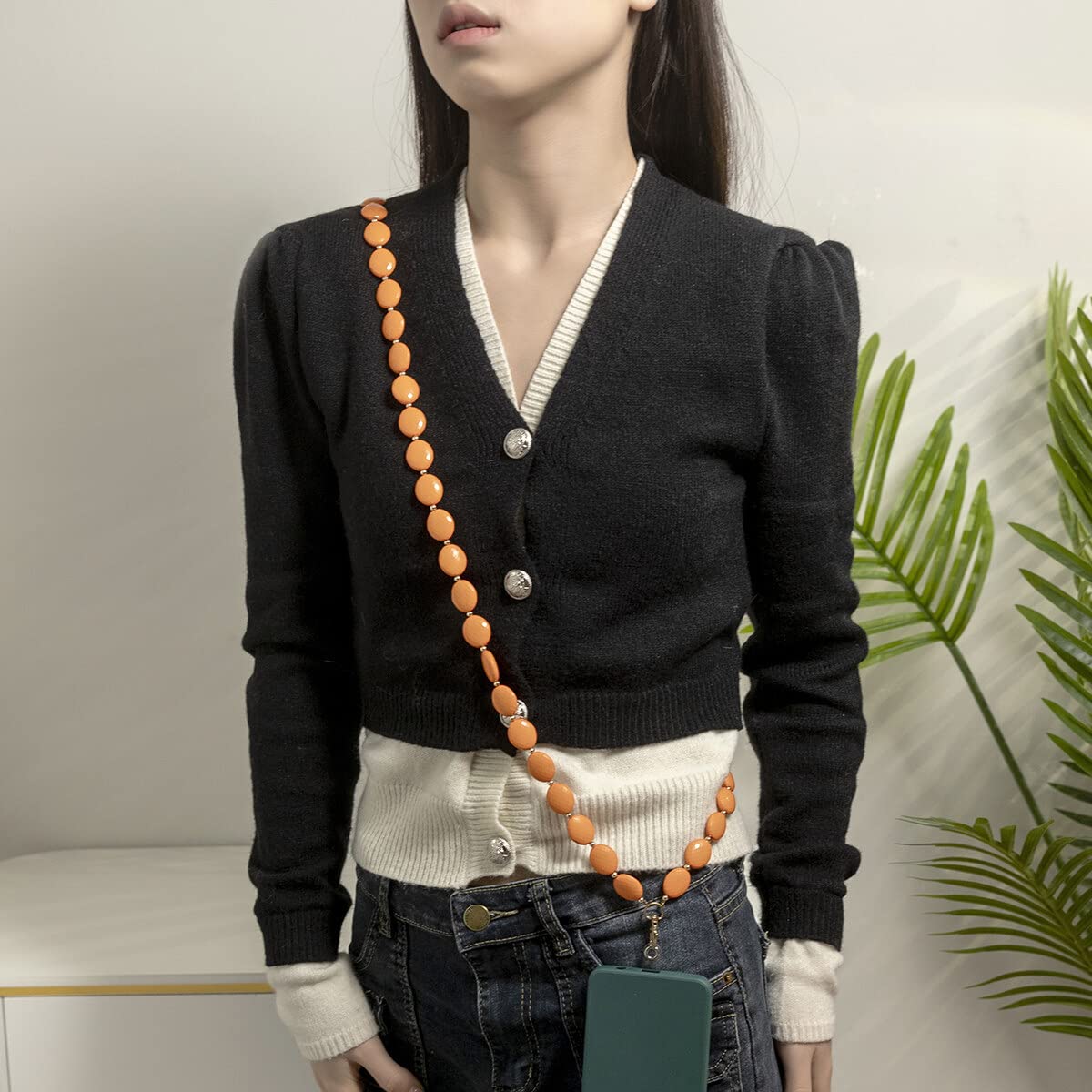 Cordino Per Telefono In Cristallo Colorato – Ciondolo Boho Con Perle, Anti-smarrimento, 120 Cm, Versatile Come Tracolla O Catena Per Borsa