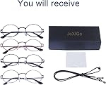 4 Pack Reading Glasses for Women Men Retro Round Metal Frame