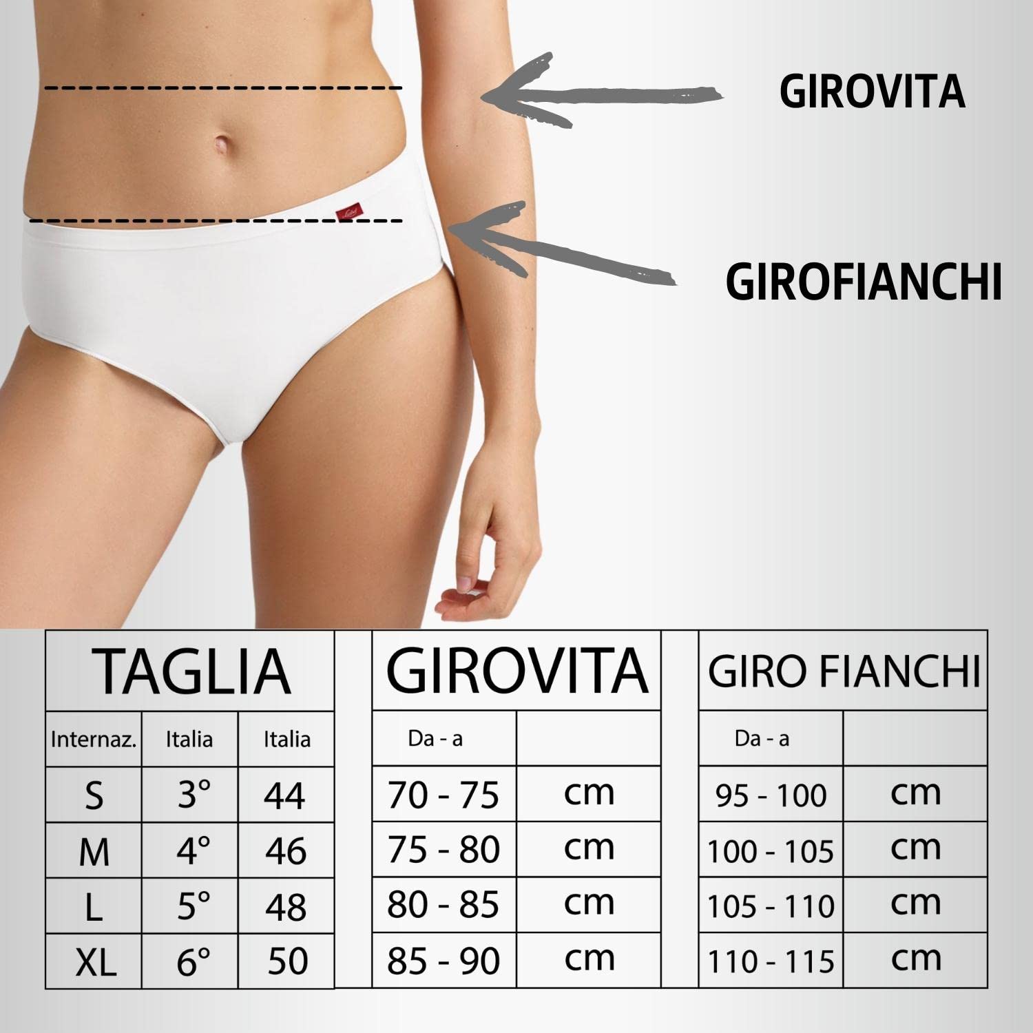 Intimitaly Set 6 Slip Donna Cotone Vita Alta Mutande Donna Cotone Midi Anallergiche Anatomiche