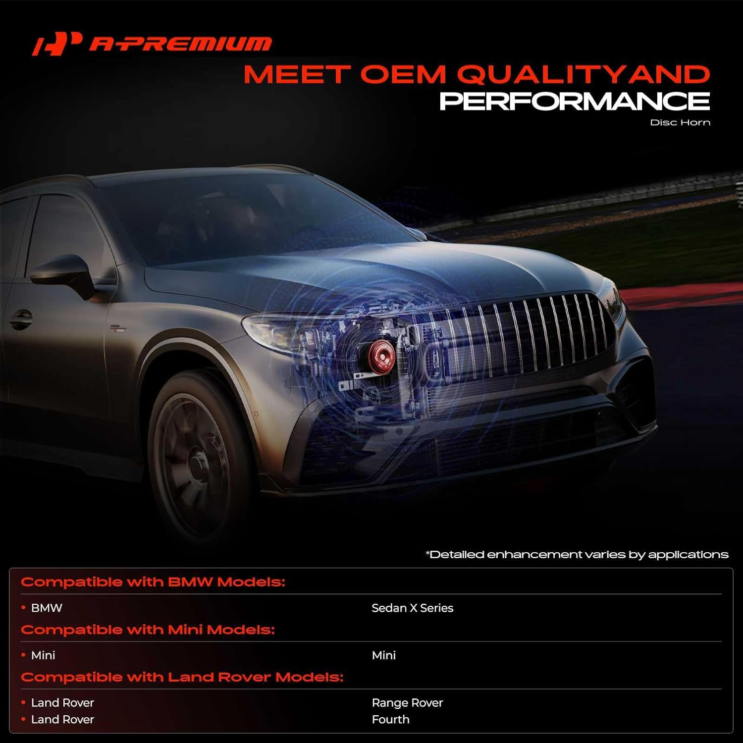 A-Premium 2 Pack Electric Disc Horn Compatible with Land Rover Range Rover Fourth generation & BMW Sedan X Series Mini