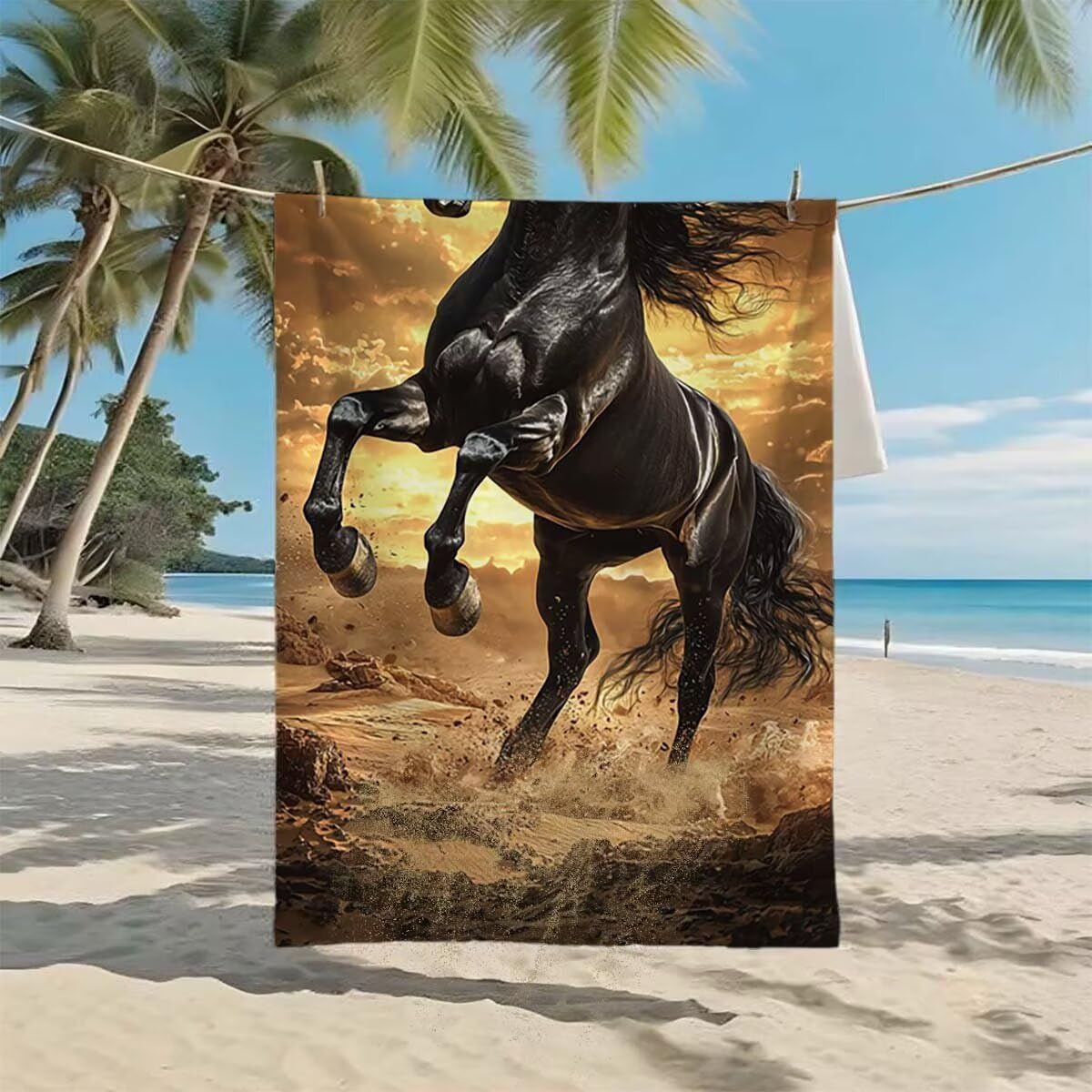 Telo Mare XXL 220x100cm/35x70cm, 2 Set Telo Mare Microfibra Freddo Asciugamano Palestra Uomo, Antisabbia, Leggero, Asciugatura Rapida, Teli da Spiaggia Grandi Accessori per Camping Natation Yoga E-75